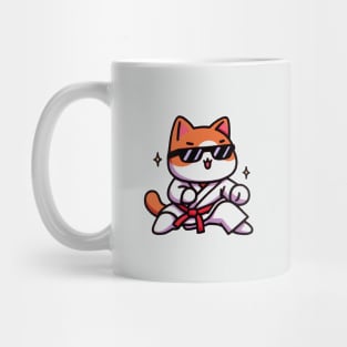 Karate cat Mug